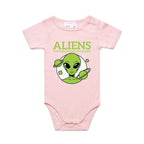 Aliens Don't Believe In You Either AS Colour Baby Bodysuit