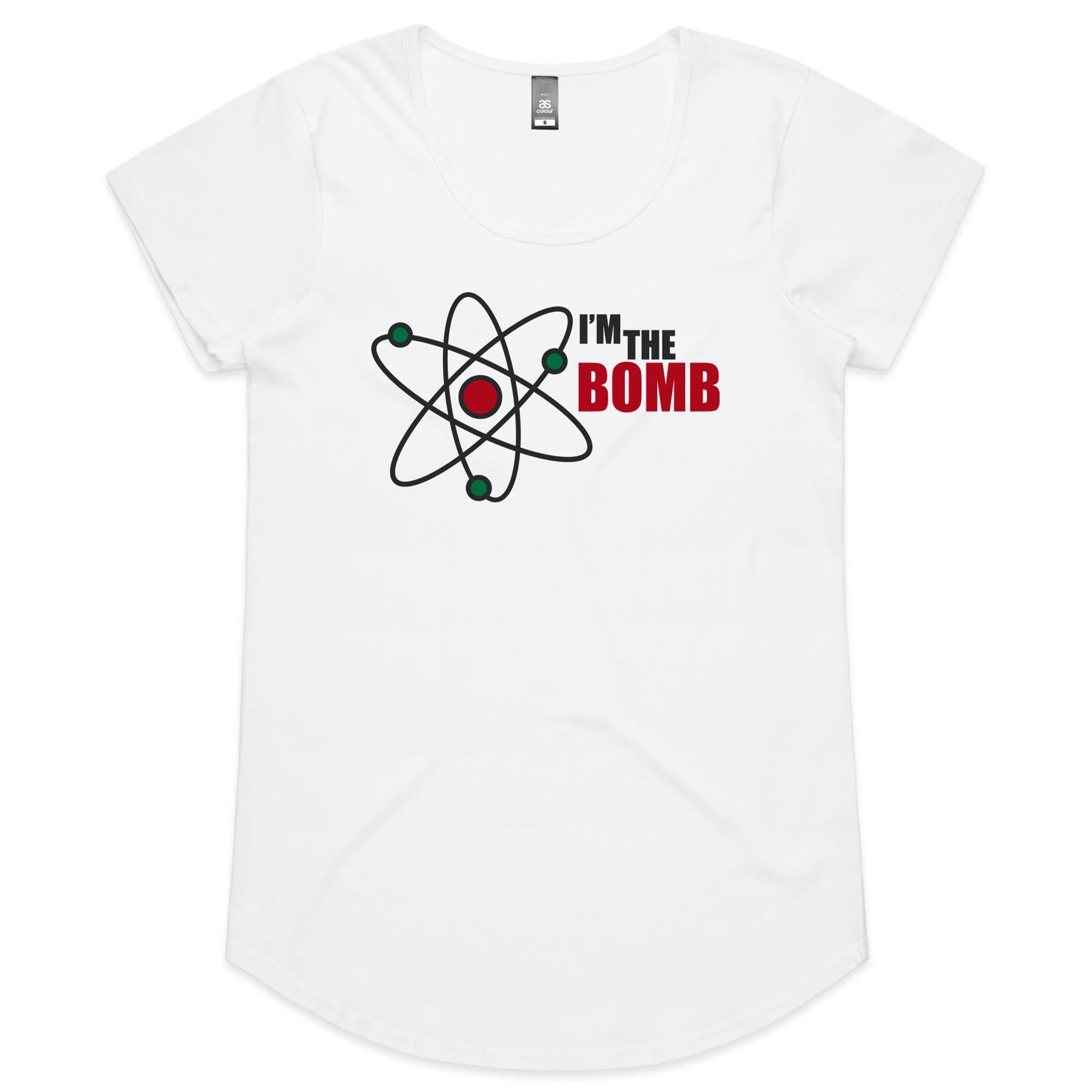 I'm The Bomb, Atom - Womens Scoop Neck T-Shirt White Womens Scoop Neck T-shirt Printed In Australia Science