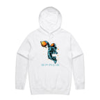 Astronaut Basketball - Mens Hoodie White Mens Hoodie Printed In Australia Space