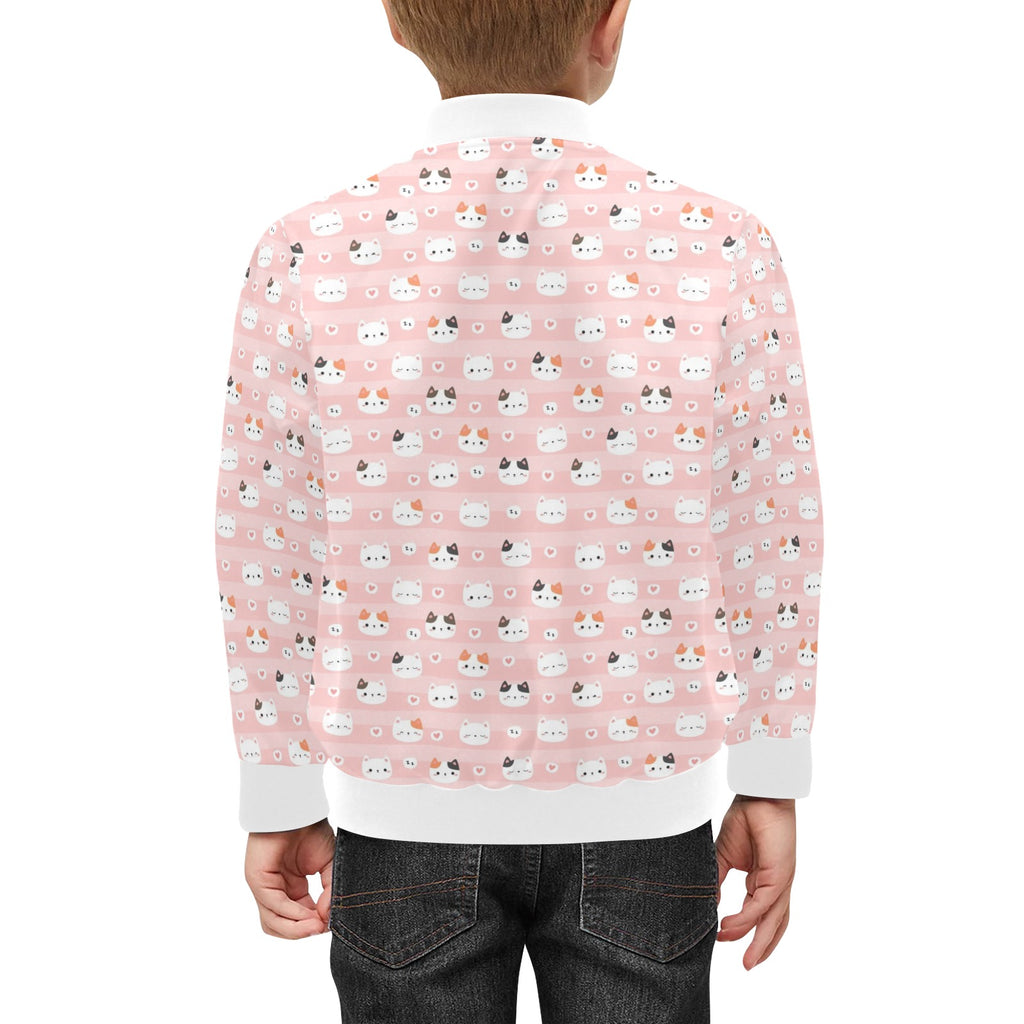 Pink Cats Kids Bomber Jacket Kids Bomber Jacket animal Printed Offshore
