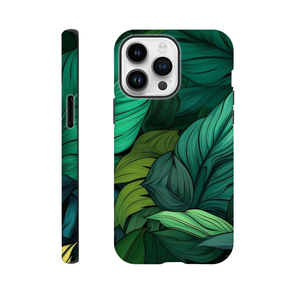 Tropical Leaves - Apple iPhone Tough case iPhone 14 Pro Max iPhone Tough Case Globally Fulfilled Plants