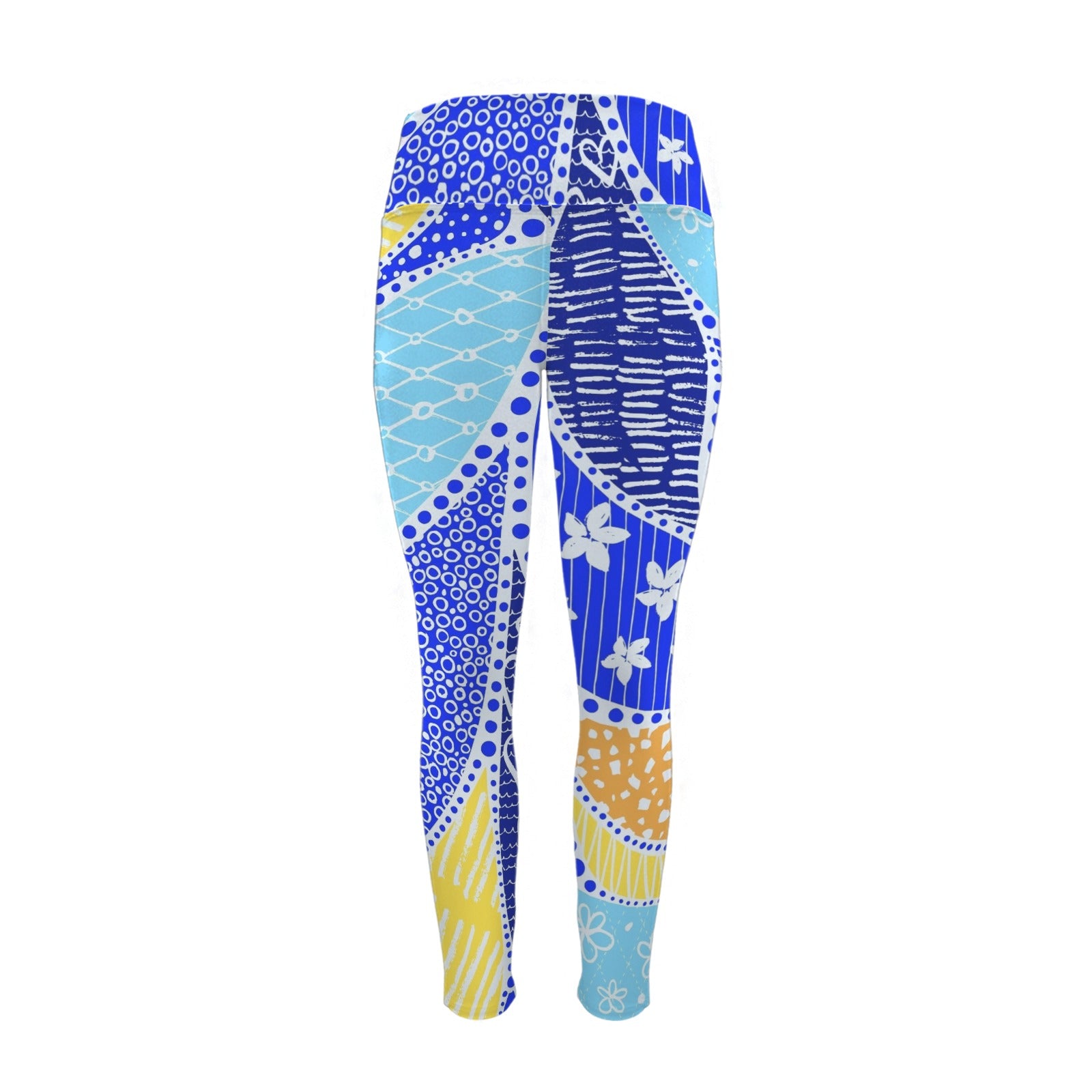 Blue Swirl - Women's High Waist Pockets Yoga Leggings