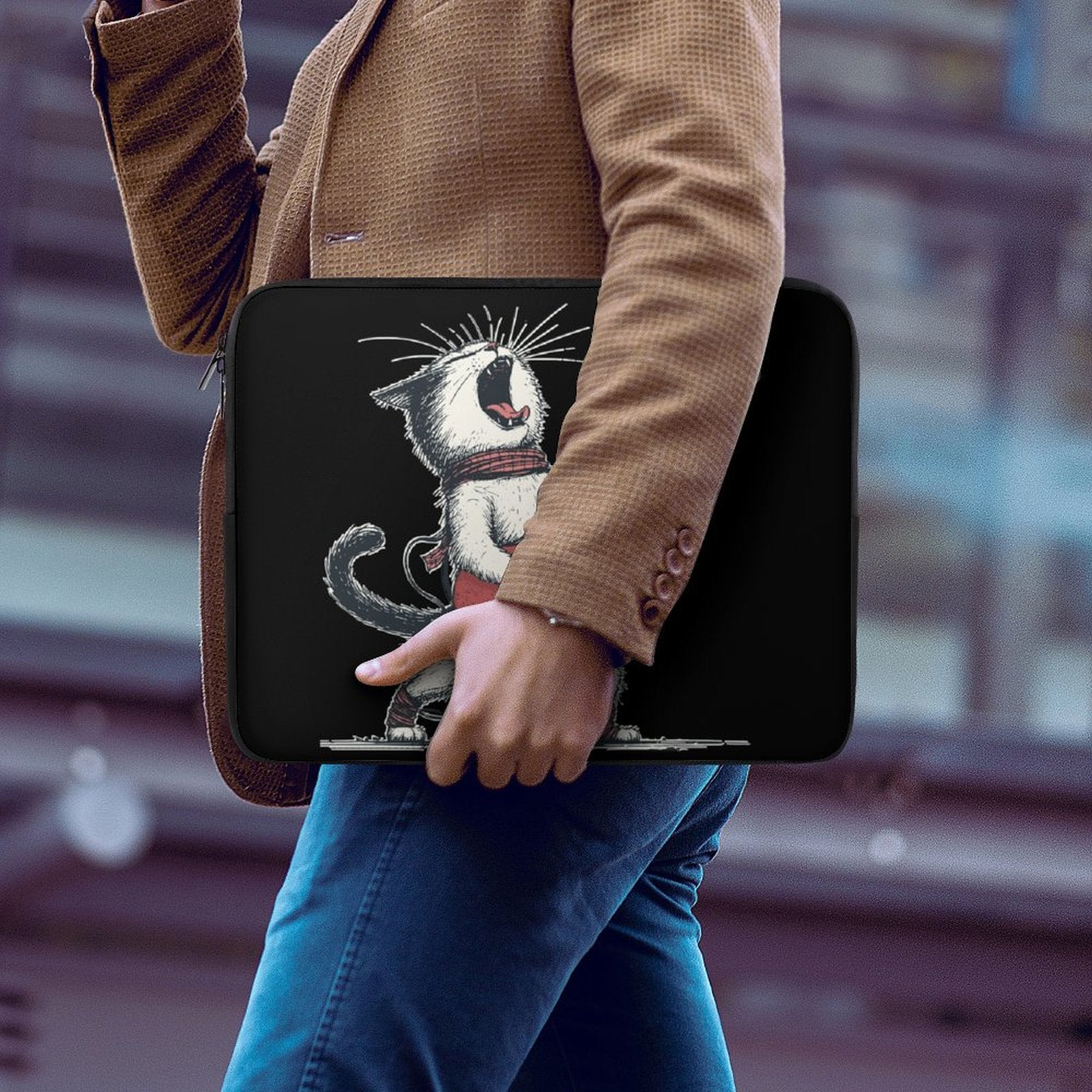 Cat Playing Guitar - Laptop Sleeve (Multiple Sizes)