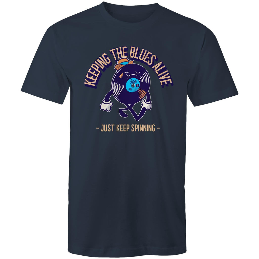 Keeping The Blues Alive - Mens T-Shirt Navy Mens T-shirt Music Printed In Australia