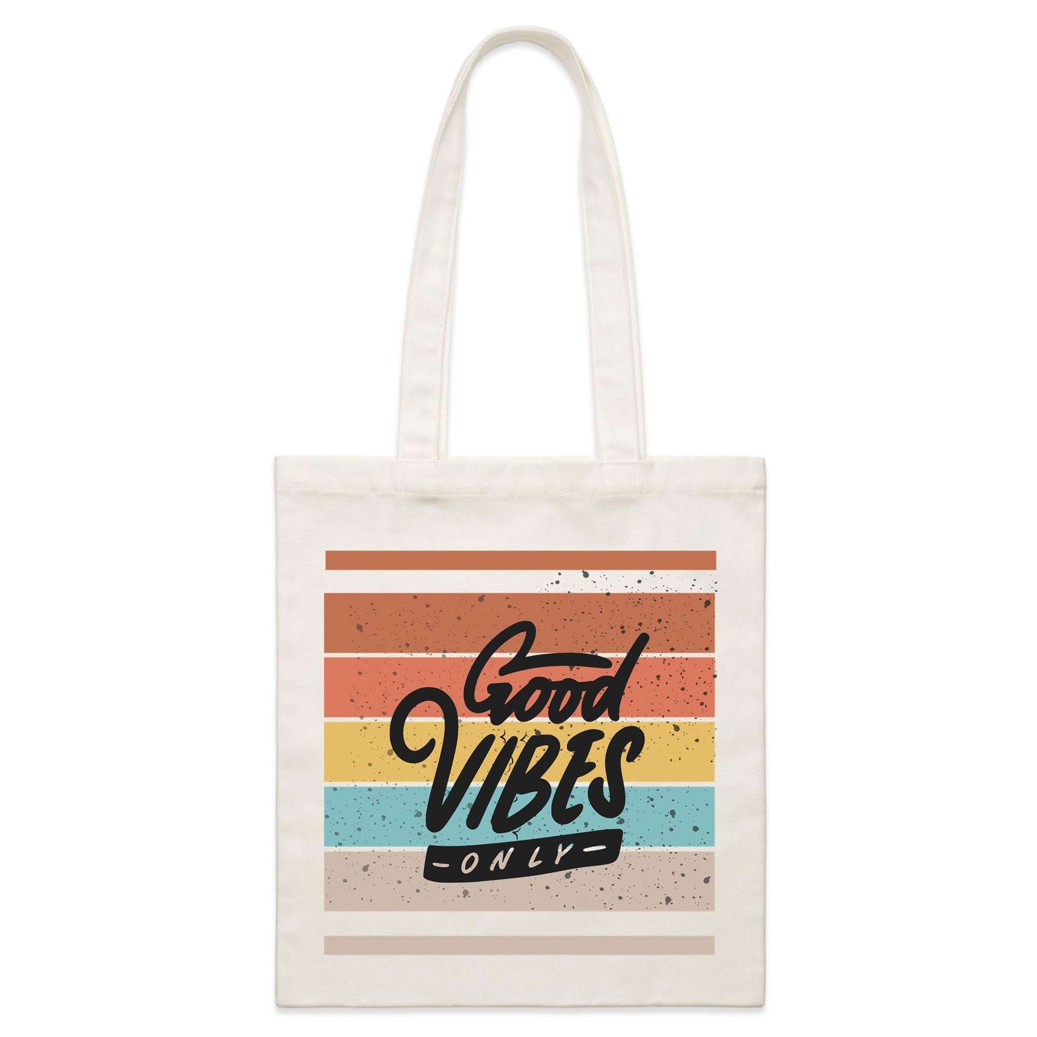 Good Vibes Only - Parcel Canvas Tote Bag Default Title Small Tote Bag Printed In Australia Summer Surf