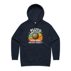 Never Forget Pluto - Womens Hoodie Navy Womens Hoodie Printed In Australia Space