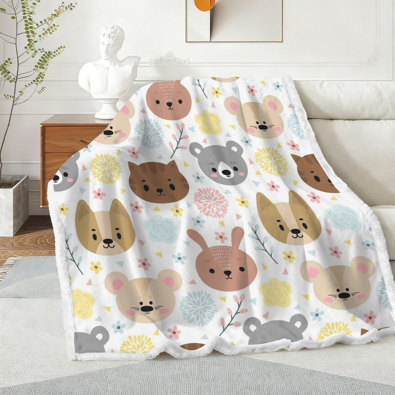 Baby Animals - Double-Layer Fleece Blanket 51"x59"