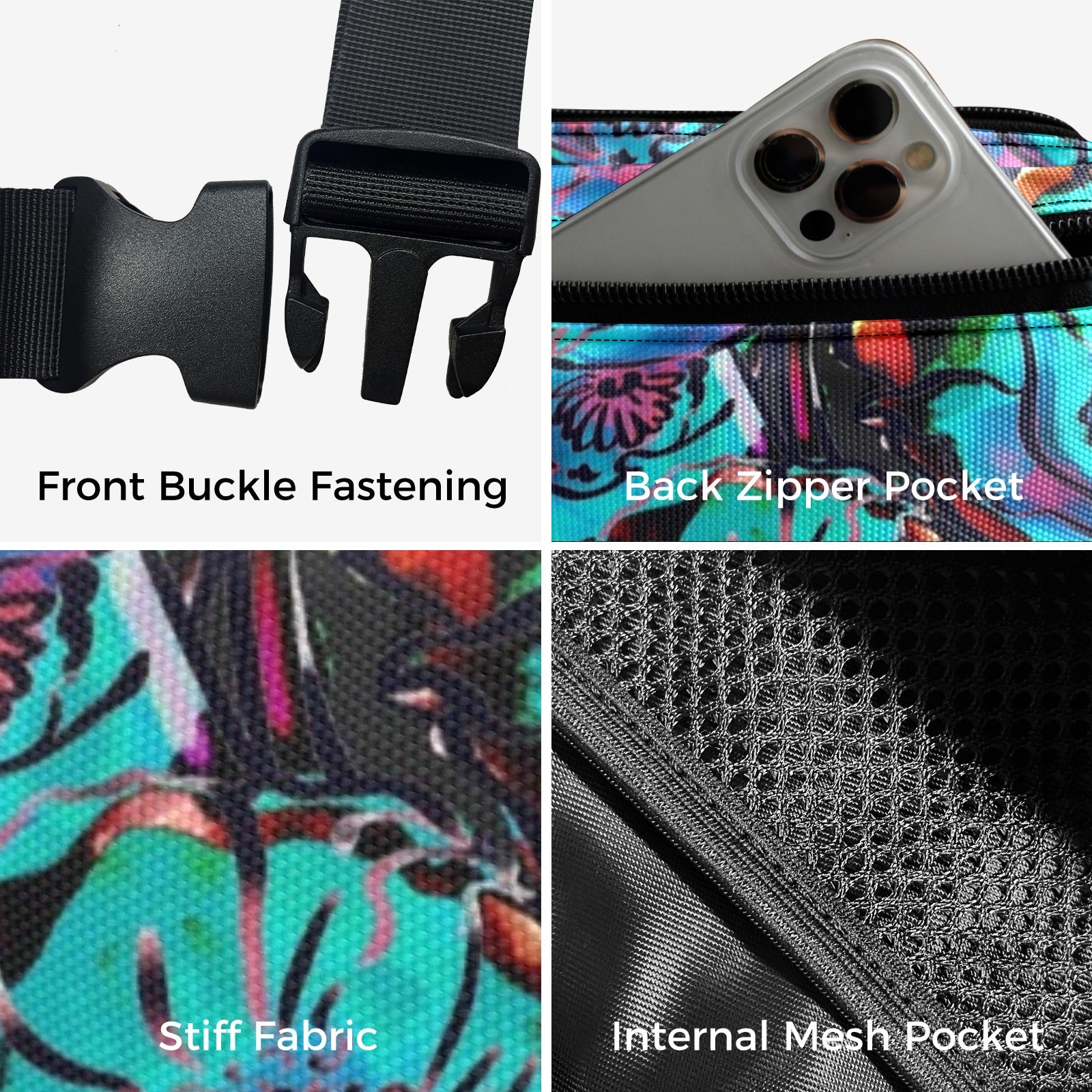 Flower It Blue - Belt Bag