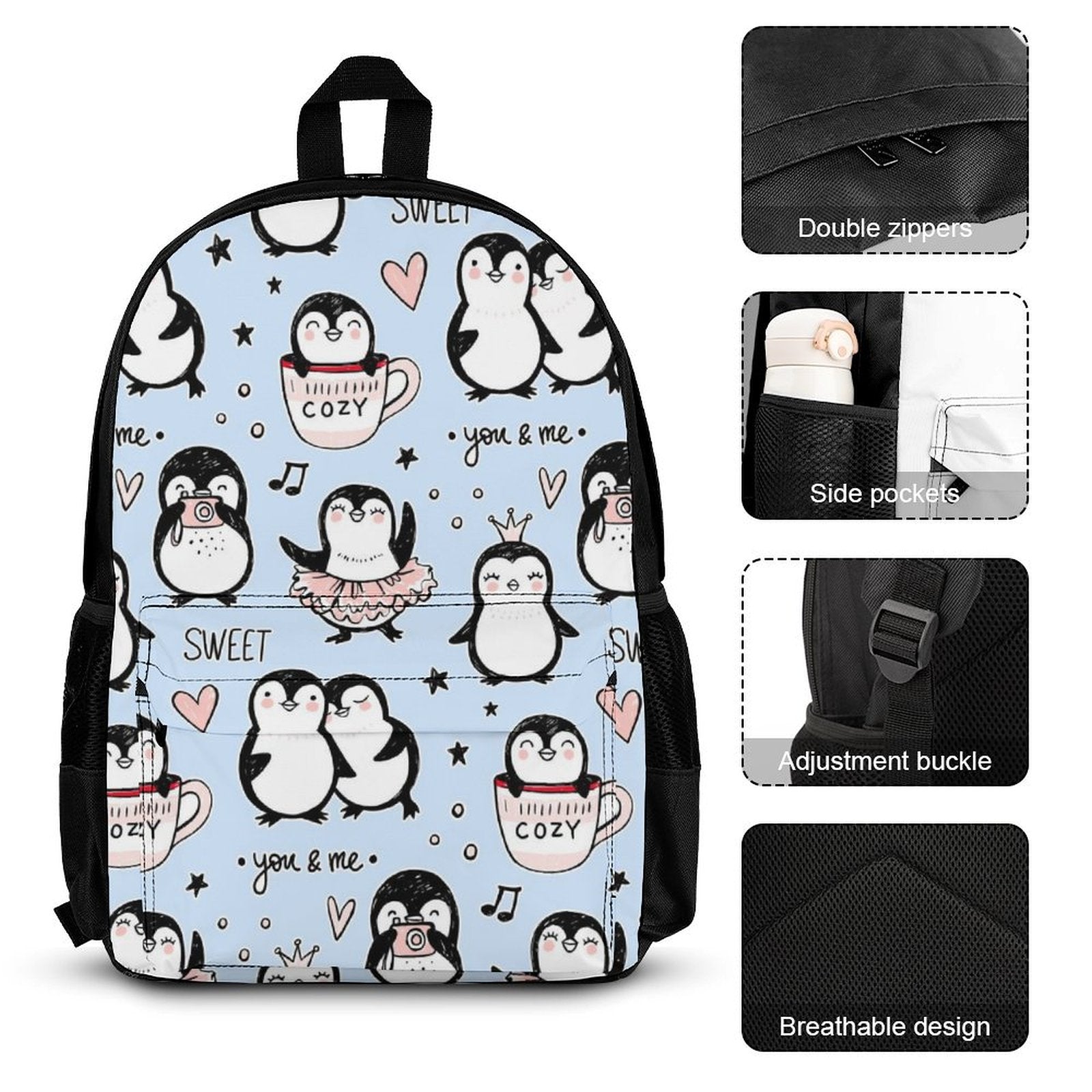 Penguin Love - Three Piece Backpack Set