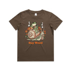 Stay Weird, Guitar Playing Frog On A Snail Kid's AS Colour T-shirt Walnut Kids Youth T-shirt animal Music Printed In Australia