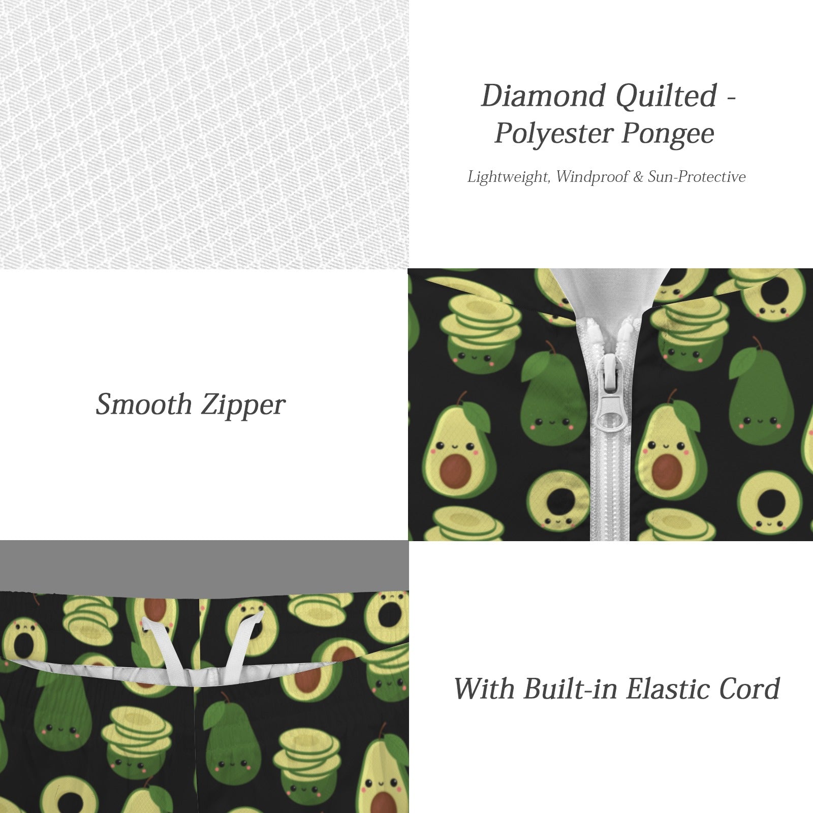 Cute Avocados Men's Lightweight Sun Hoodie & Shorts Set Men's Lightweight Sun Hoodie & Shorts Food Printed Offshore
