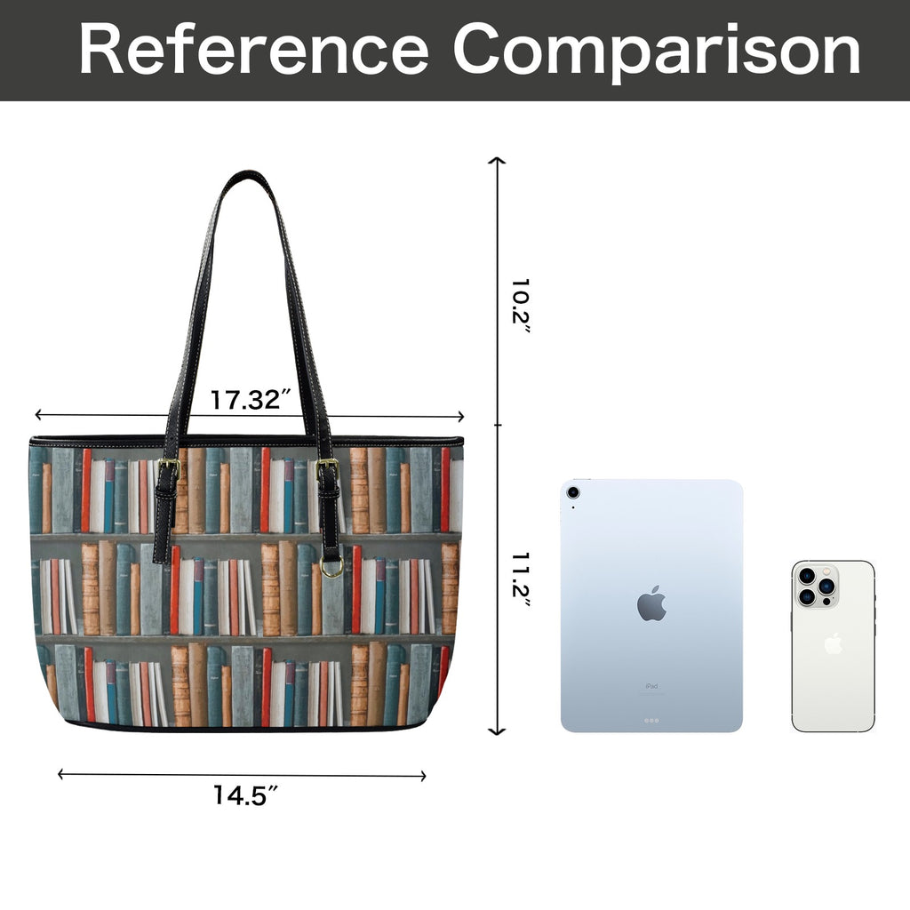 Books - Leather Tote Bag-Large