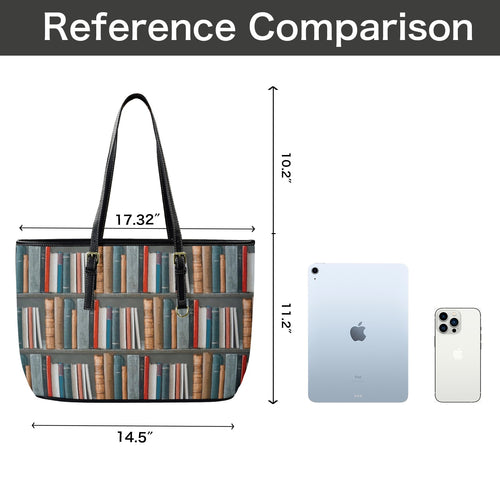 Books - Leather Tote Bag-Large
