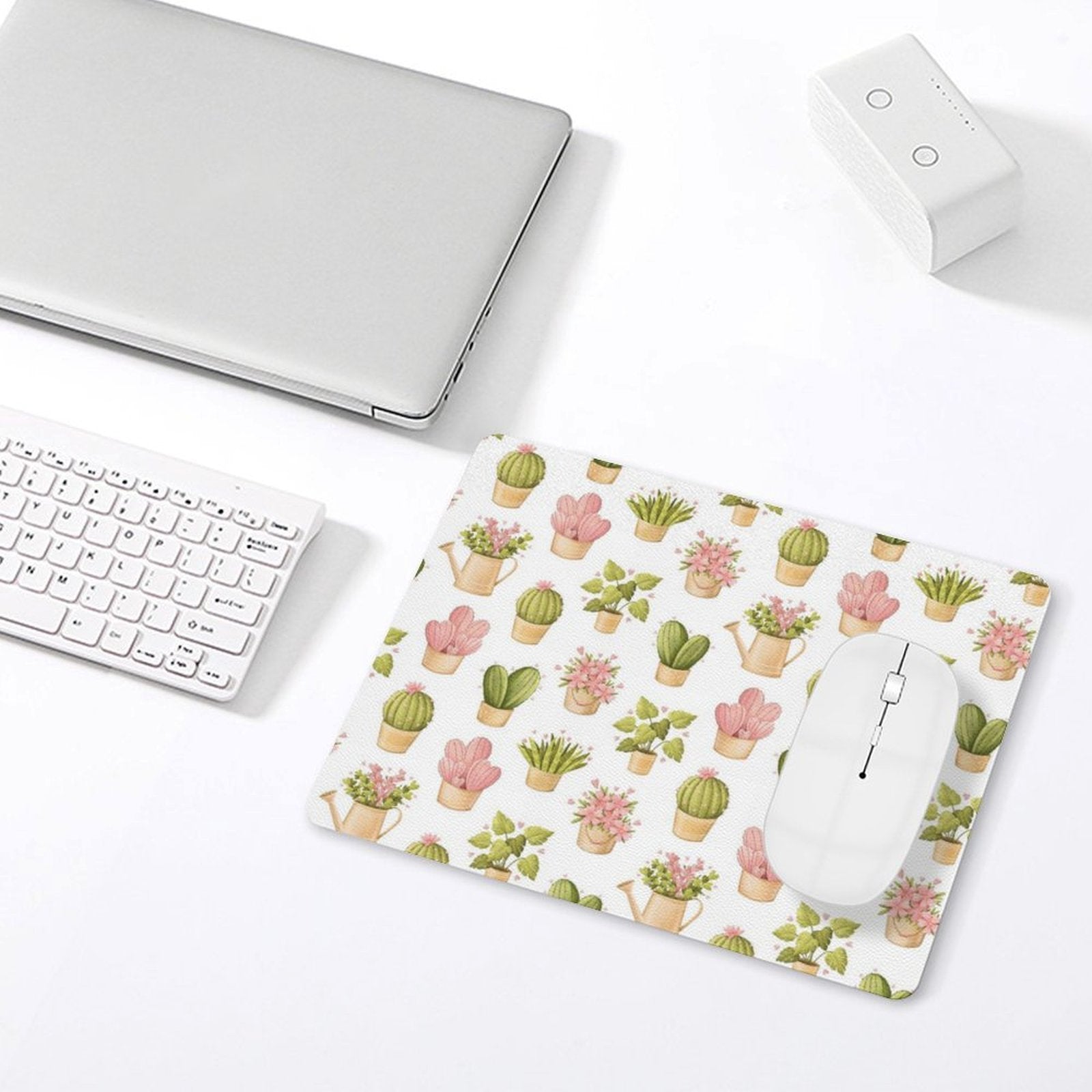 Cactus Pots And Plants - Leather Mouse Pad Leather Mouse Pad Plants Printed Offshore