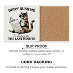 Don't Rush Me, Cat - Ceramic Coasters (Square) Ceramic Coasters animal Printed Offshore