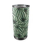 Stripy Leaves 20oz Mobile Tumbler with Lid (Black Lock) One Size 20oz Travel Mug Plants Printed Offshore