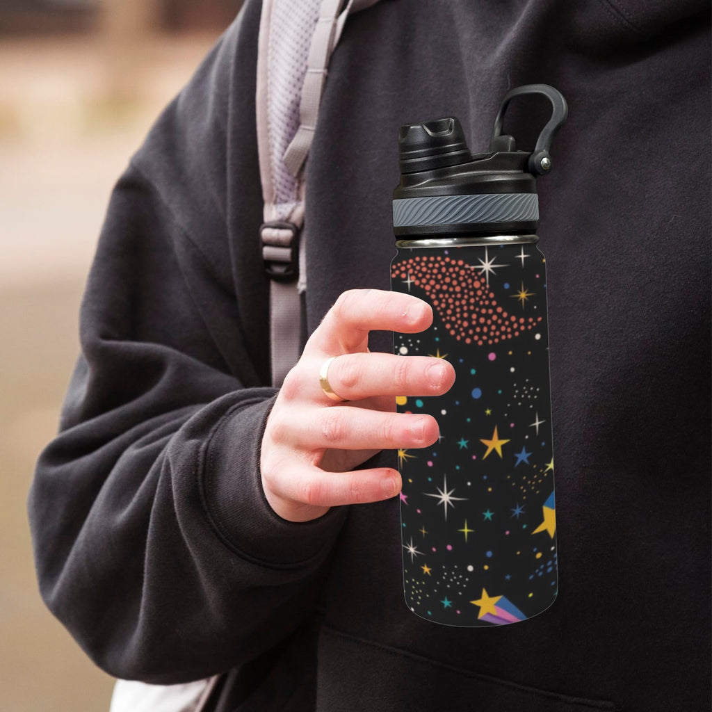 Colourful Space - Insulated Water Bottle with Dual-Use Lid (18oz) Insulated Water Bottle with Dual-Use Lid (18oz) Printed Offshore Space