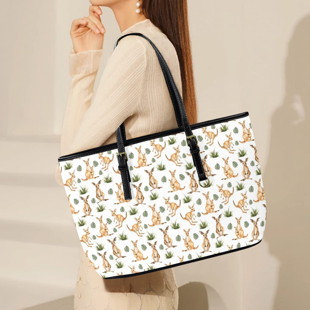 Kangaroos PU Leather Tote Bag Large