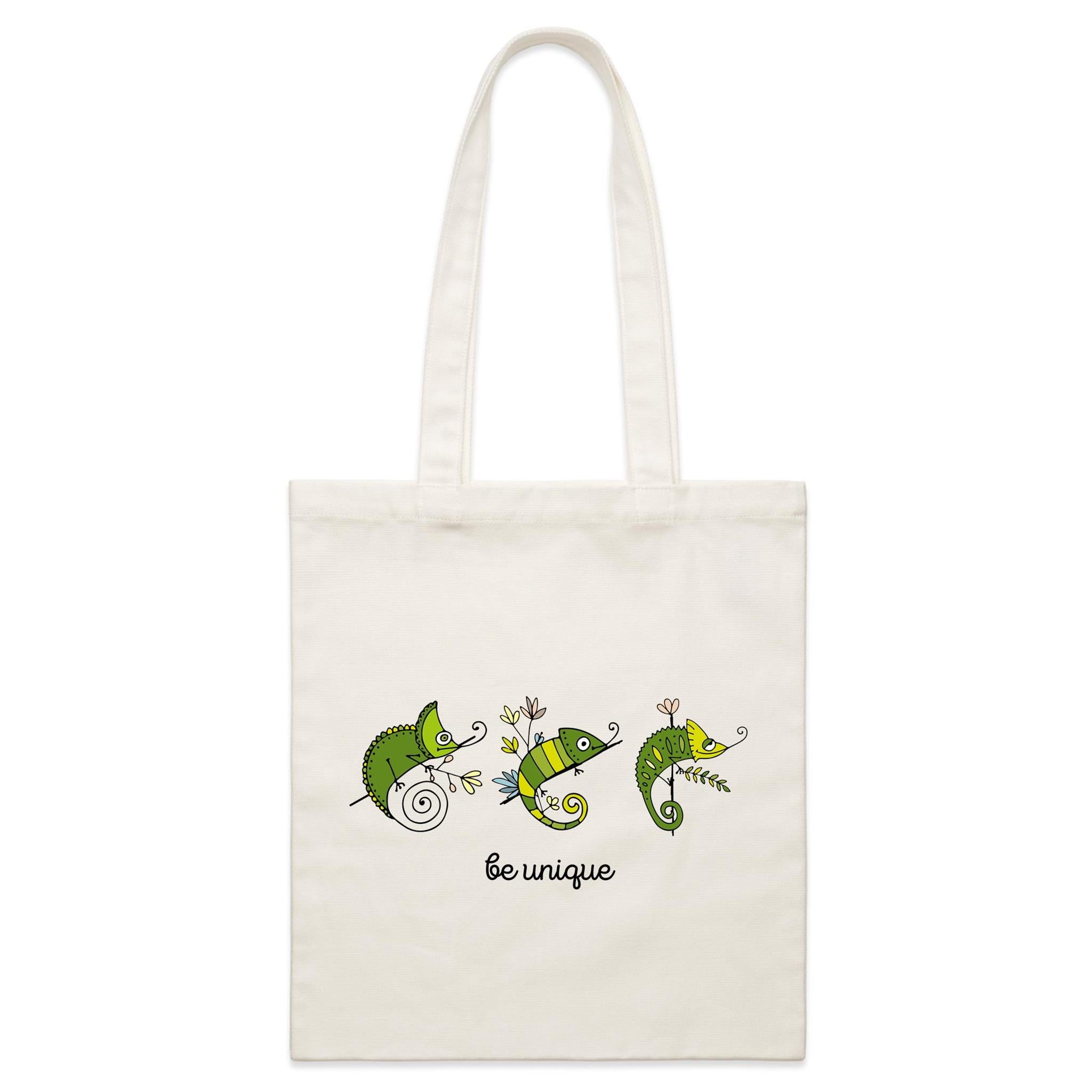 Chameleon, Be Unique - Parcel Canvas Tote Bag Default Title Small Tote Bag animal Printed In Australia