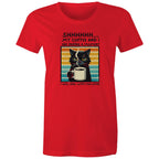 Shhh, My Coffee And I Are Having A Moment, Cat - Womens T-shirt Red Womens T-shirt animal Coffee Printed In Australia