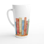 Books - White Latte 17oz Ceramic Mug Default Title Latte Mug Globally Fulfilled Reading