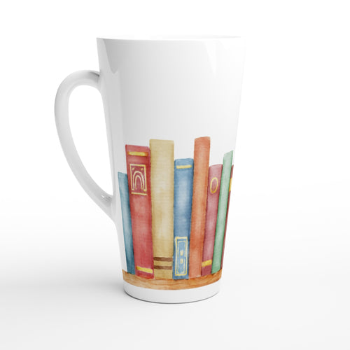 Books - White Latte 17oz Ceramic Mug Default Title Latte Mug Globally Fulfilled Reading