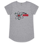 I'm The Bomb, Atom - Womens Scoop Neck T-Shirt Grey Marle Womens Scoop Neck T-shirt Printed In Australia Science