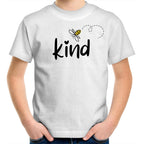 Bee Kind - Kids Youth T-Shirt White Kids Youth T-shirt animal Kindness Printed In Australia