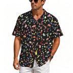 Quavers, Music Notes Men's Crinkle Hawaiian Shirt