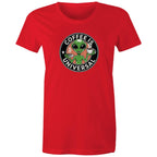 Coffee Is Universal, Alien - Womens T-shirt Red Womens T-shirt Coffee Printed In Australia Sci Fi