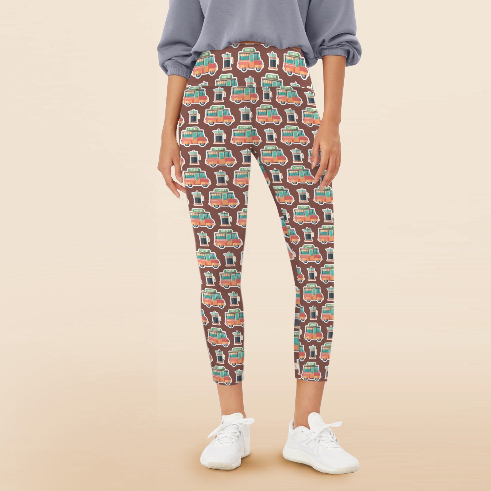 Coffee Van - Women's High Waist Pockets Yoga Leggings