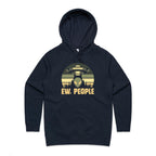 Alien UFO, Ew People - Womens Hoodie Navy Womens Hoodie Printed In Australia Sci Fi