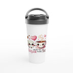 You're The Sugar To My Tea, Valentine - White 15oz Stainless Steel Travel Mug Default Title Travel Mug Food Globally Fulfilled Love