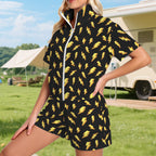 Lightning Bolts Women's Windbreaker Short Set Women's Windbreaker Short Set comic Printed Offshore