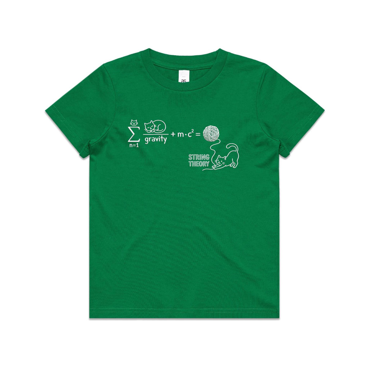 Cat String Theory Physics Kids AS Colour T-shirt