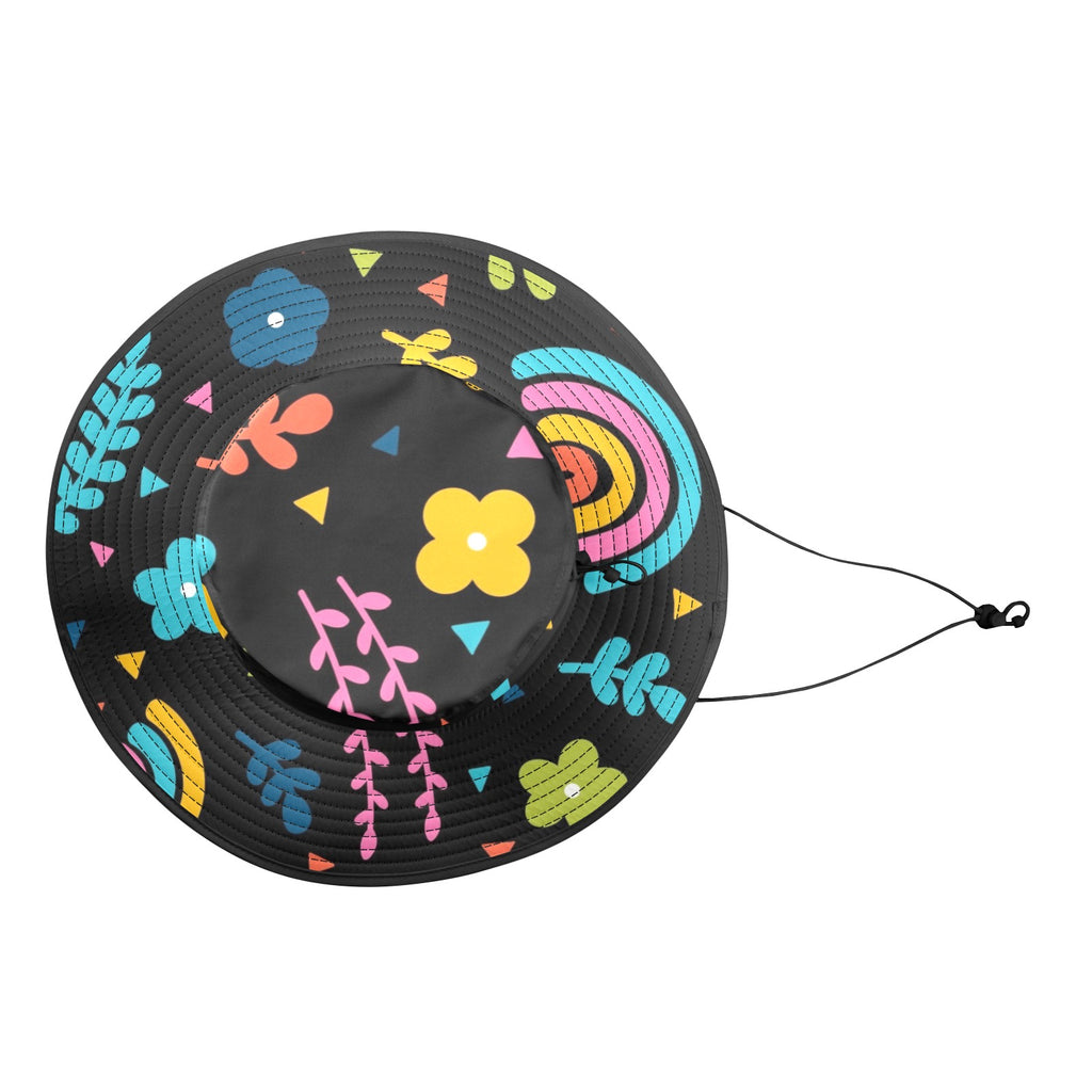 Rainbows And Flowers Wide Brim Bucket Hat Wide Brim Bucket Hat Printed Offshore