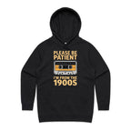 Please Be Patient, I'm From The 1900's Women's AS Colour Hoodie Black Womens Hoodie Music Printed In Australia Retro
