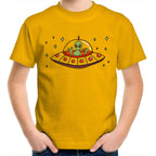 Alien Pizza - Kids Youth T-Shirt Gold Kids Youth T-shirt Food Printed In Australia Sci Fi