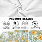 Tropical Flowers And Leaves Men's Crinkle Hawaiian Shirt