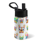 French Bulldogs 12oz Kids Water Bottle with Straw Lid