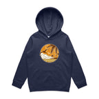 Tropical Days - Kids Hoodie Midnight Blue Kids Hoodie Printed In Australia