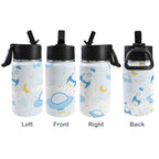 Spaceships And UFO's 12oz Kids Water Bottle with Straw Lid