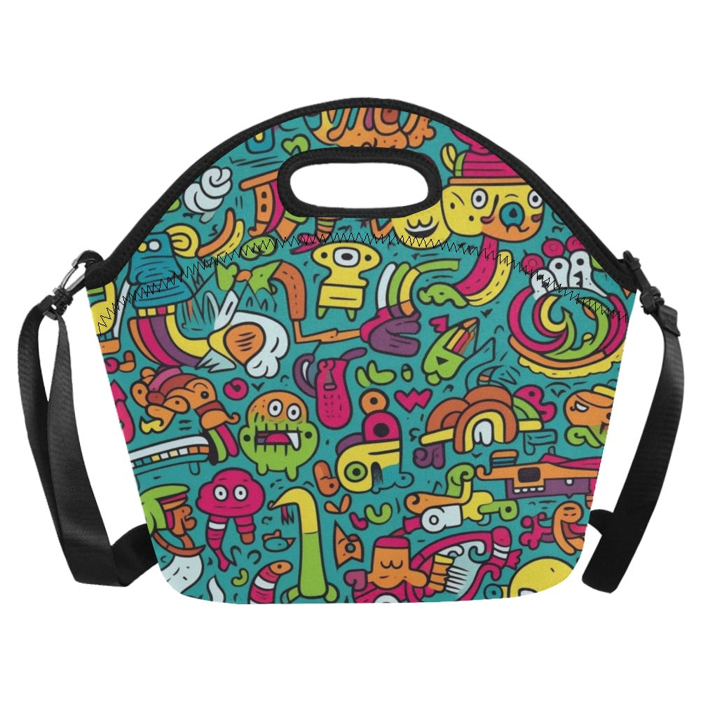 Crazy Characters - Neoprene Lunch Bag Neoprene Lunch Bag Printed Offshore
