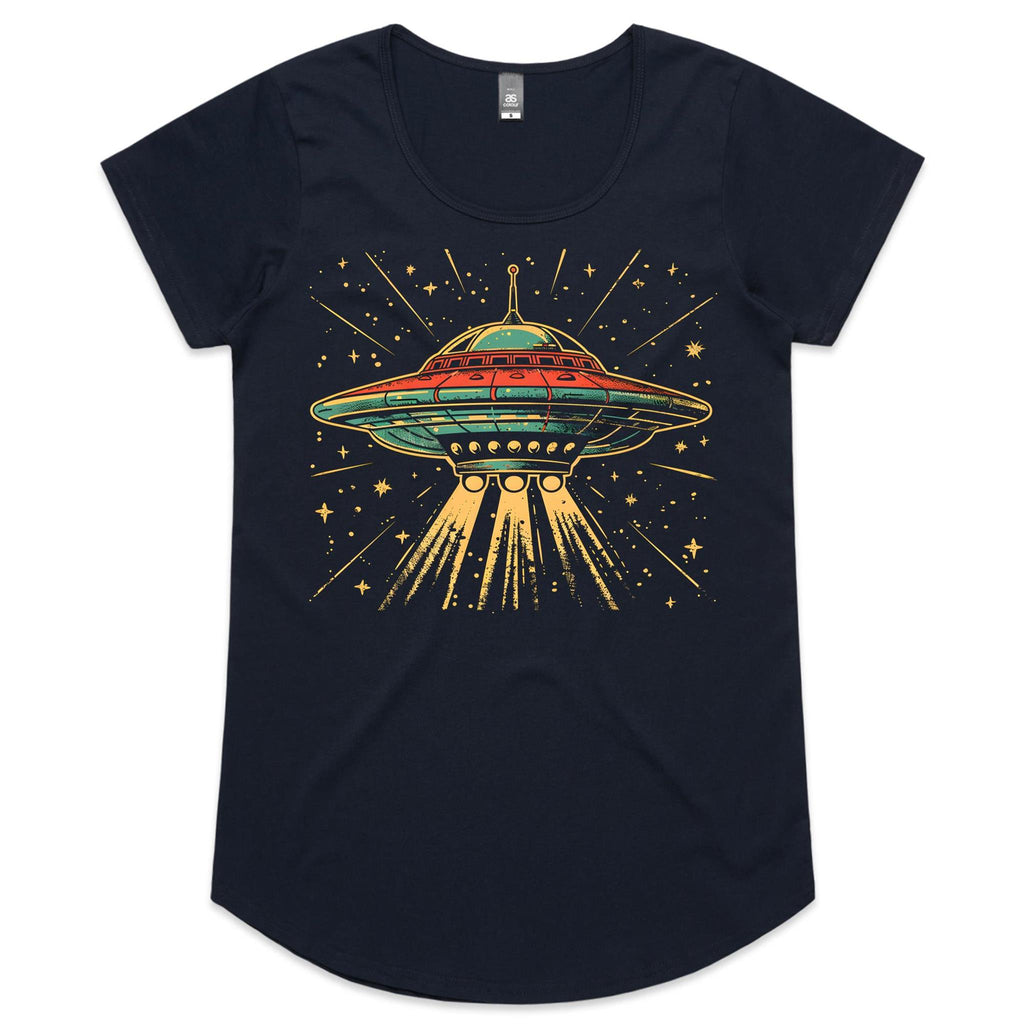 Retro UFO Womens AS Colour Scoop Neck T-Shirt