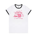 I Don't Need A Valentine, I Need A Nap, Cat Women's AS Colour Ringer Tee White Black Womens Ringer T-shirt animal Love Printed In Australia