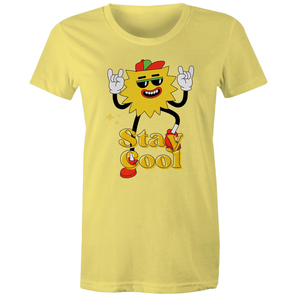 Stay Cool - Womens T-shirt Yellow Womens T-shirt Printed In Australia