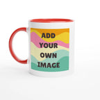 Personalised - Add Your Own Image - White 11oz Ceramic Mug with Colour Inside Ceramic Red Personalised 11oz Mug Customise Globally Fulfilled Personalise