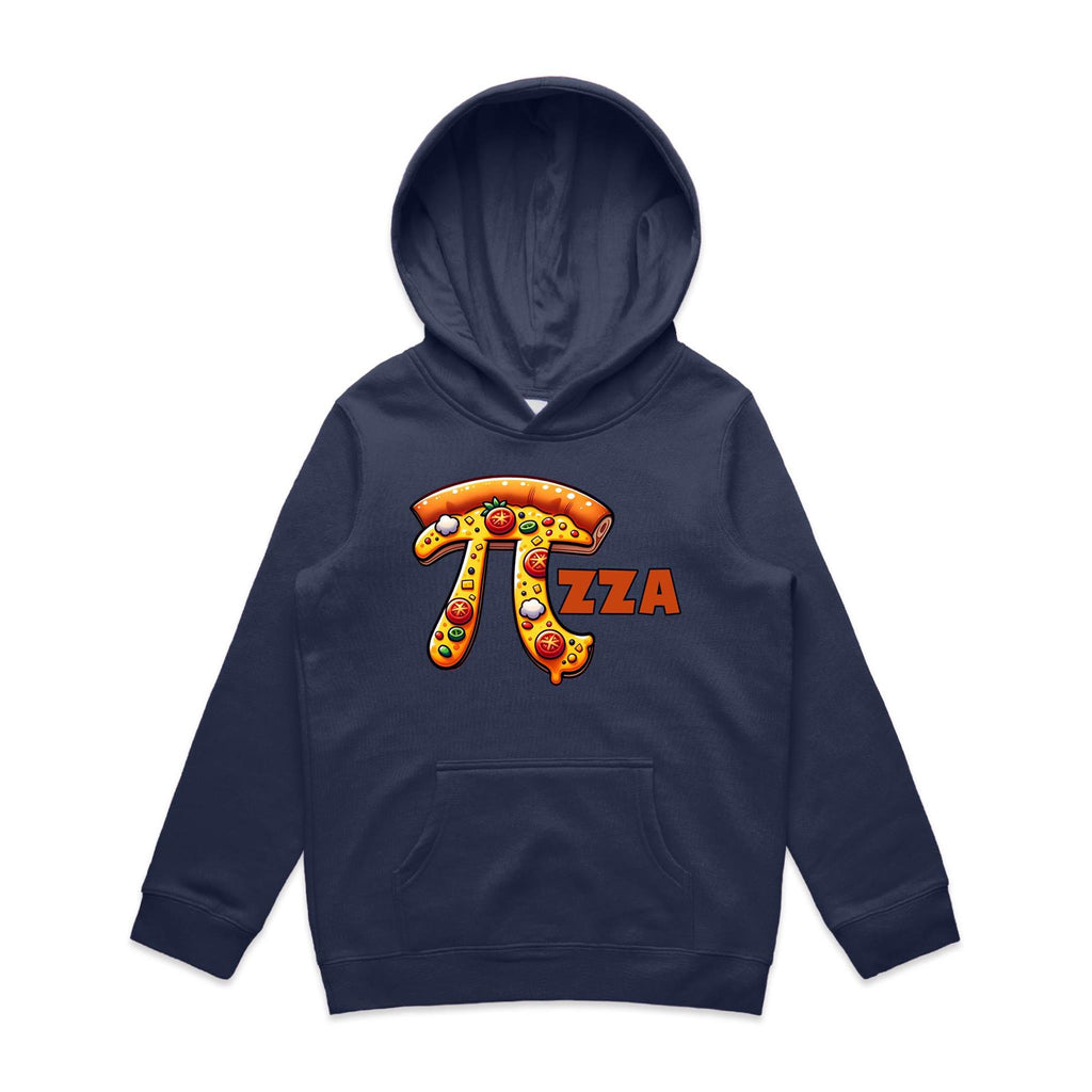 Pi Pizza - Kids Hoodie Midnight Blue Kids Hoodie Printed In Australia