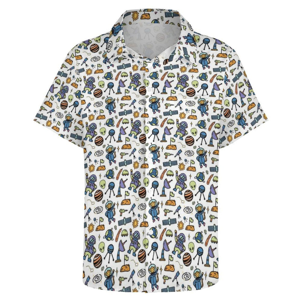 All About Space Women's Short-Sleeve Button Up Shirt Women's Short-Sleeve Button Up Shirt Printed Offshore Space