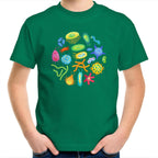 Under The Microscope, Science - Kids Youth T-Shirt Kelly Green Kids Youth T-shirt Printed In Australia Science